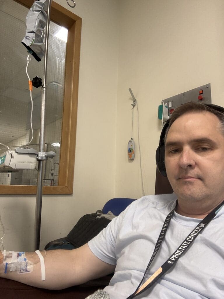 Mike in the chemo chair